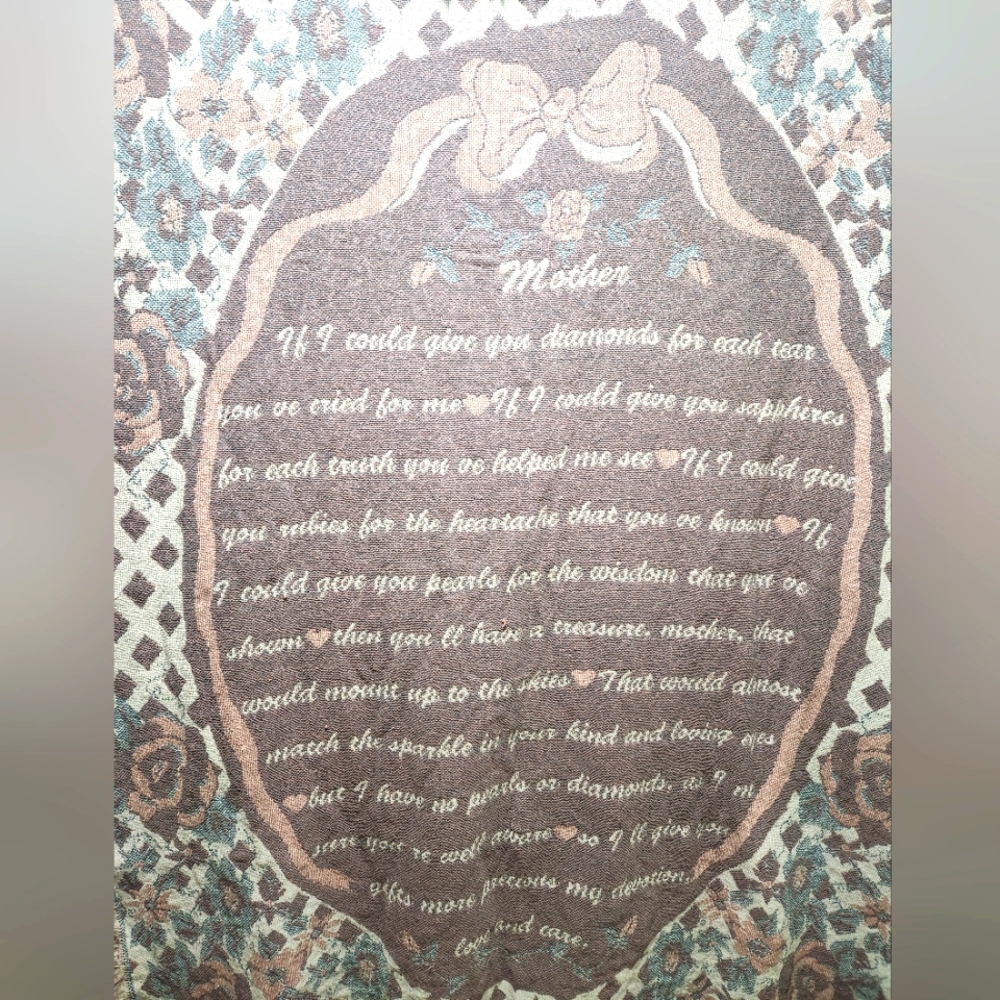 Charming "Tribute To Mother" Throw Blanket
